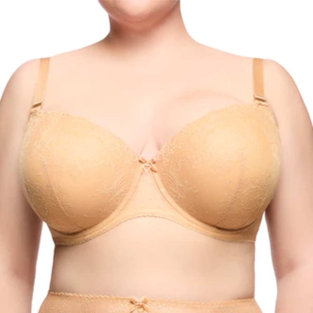 Dita Von Teese Lingerie  Fiamma Full Figure Plunge Bra Sunglow 38D/16